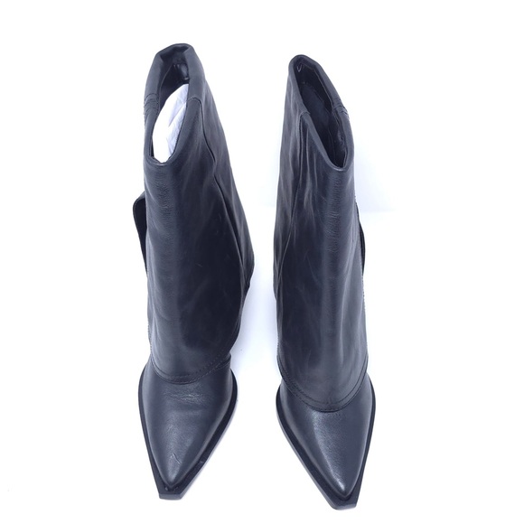New Arezzo Bianca Mid Block Heel Boot Black Women’s 8B Fall 24 - Picture 6 of 12